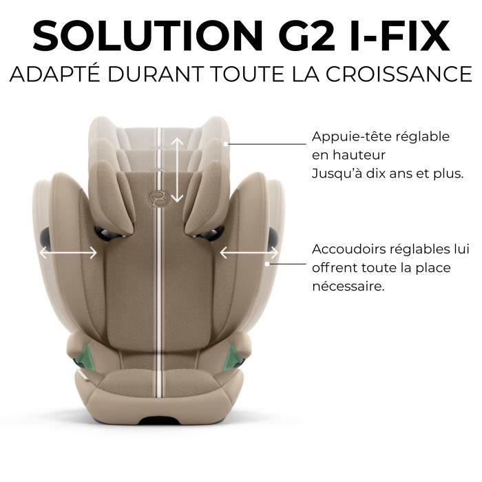Siege auto Cybex Gold Solution G2 I-FIX 3 a 12 ans - 15 a 50 kg - 100 a 150 cm PLUS Stormy Blue | light blue