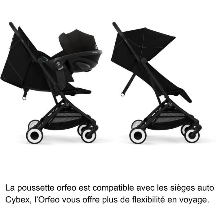 CYBEX - Poussette ultra compacte et confortable - ORFEO - 4 roues - Magic Black