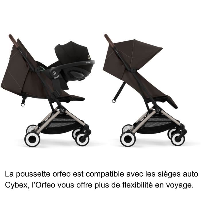 CYBEX - Poussette ultra compacte et confortable - ORFEO - 4 roues - Chocolate Brown
