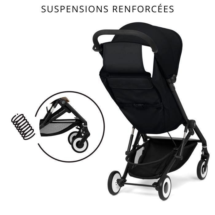 Poussette canne ultra-compacte Agis CYBEX - 5 a 22 kg (6 mois - 4 ans) - poussette légere 6,3 kg - compatible avion - Magic Black