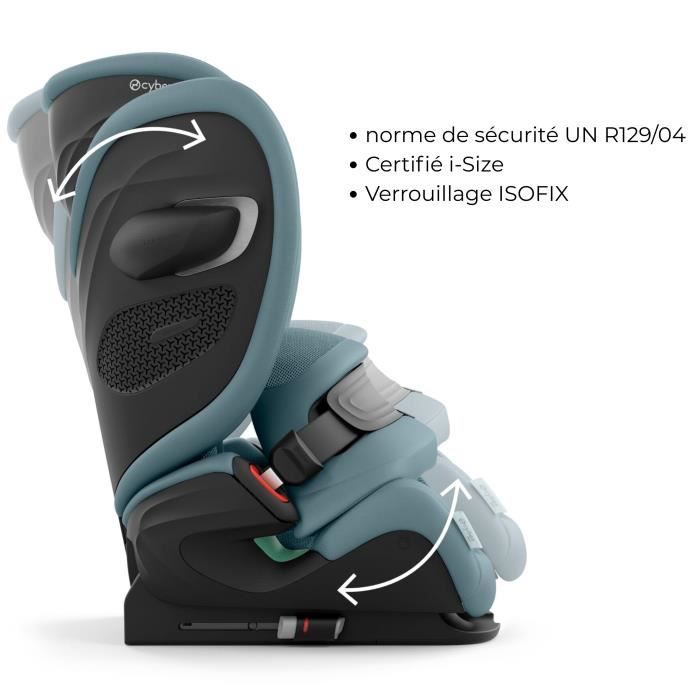 Siege auto Pallas G i-size Cybex Gold 76 a 150 cm - 9 a 50 kg - 15 mois a 12 ans - Stormy Blue Light Blue (Plus)