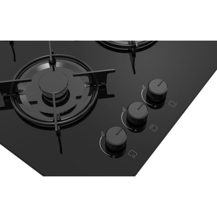 Plaque de cuisson a gaz - DAEWOO - 3 foyers - 60 cm - BH6GKR21BNL - Noir