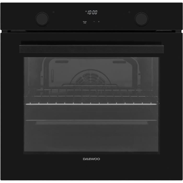 Four encastrable- Pyrolyse - Chaleur pulsée - DAEWOO - BO7PR28GBNM - Noir - Porte froide - 59,5 x 57,5 x 59,5 cm