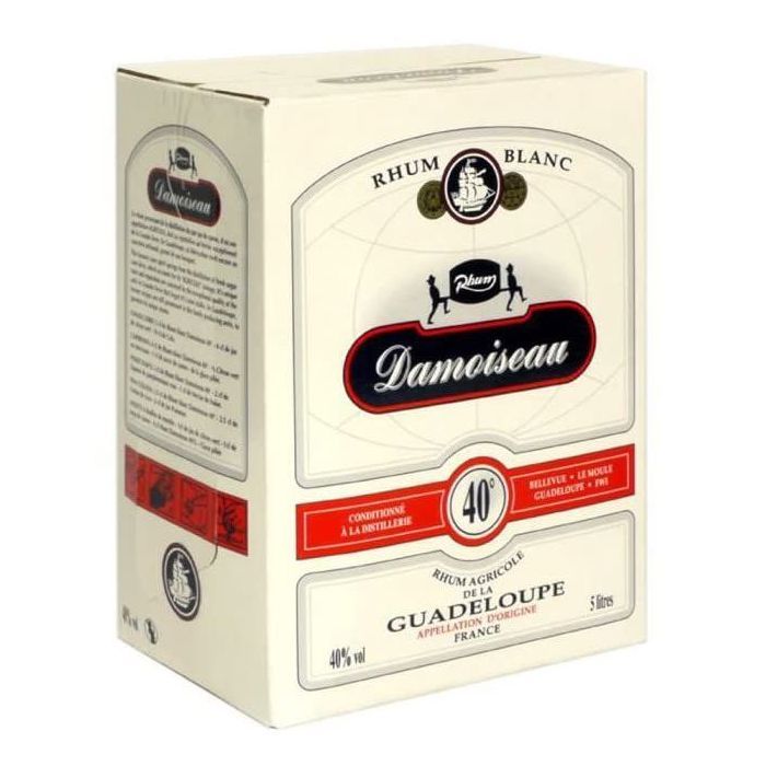 Rhum Damoiseau - Rhum agricole blanc - Guadeloupe - 40%vol - BIB 5 Litres