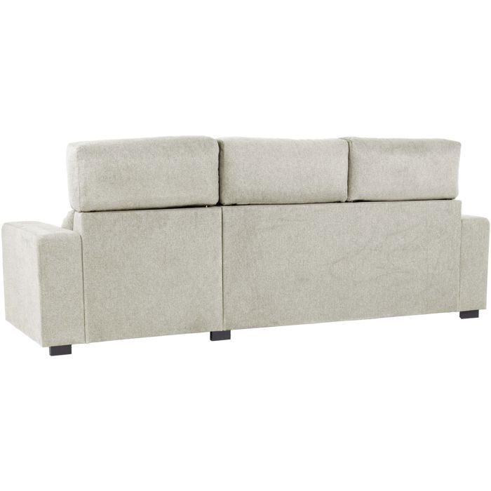 Canapé d'angle convertible réversible - 3 places - DANY - Tissu Sable - Coffre - 262 x 149 x 100 cm - CONFORTEAM
