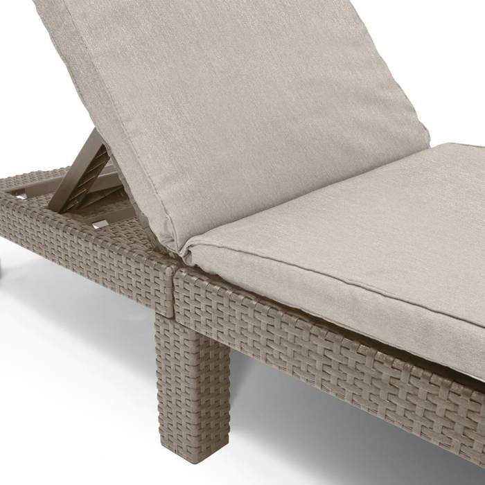 Bain de soleil - Allibert by KETER - DAYTONA - en résine imitation rotin tressé - coussin - dossier réglable - cappuccino