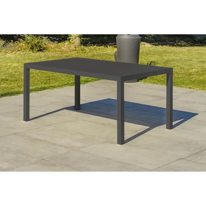 Ensemble repas de jardin CAYENNE 7 places en aluminium - GRIS ANTHRACITE