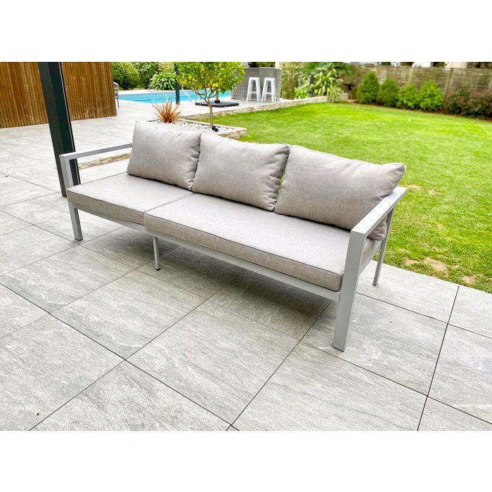 Ensemble repas de jardin - Gris - Aluminium - 9 places - Antalya