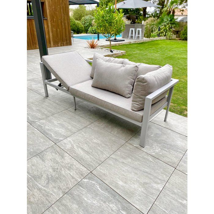 Ensemble repas de jardin - Gris - Aluminium - 9 places - Antalya