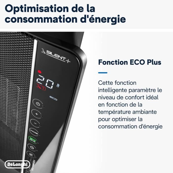 DELONGHI Soufflant cÈramique - DCH7993ER.BC -2400W - Noir et chrome