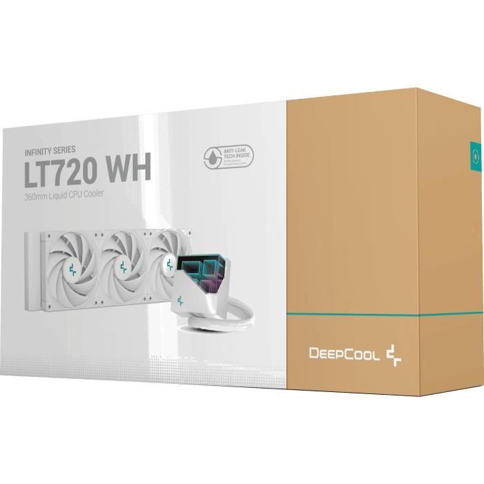 DEEPCOOL - LT720 - Watercooling AIO - Ventilateurs 120mm - Éclairage ARGB blanc Intel AMD - Blanc