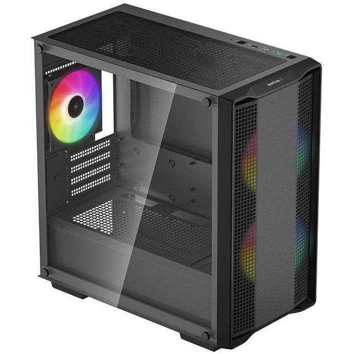 Boitier PC - DEEPCOOL - R-CC360-BKAPM3-G-1 - CC360 ARGB - Mini tour - Format Micro-ATX - 3 ventilateurs ARGB - Noir