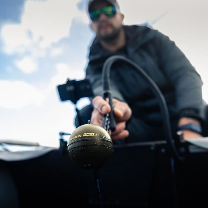 Sondeur de peche sans fil avec GPS et création carto 3D - DEEPER - CHIRP+3D - Noir