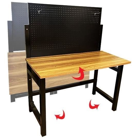 Etabli pliable en acier et bois DEFPRO - Charge maximale d'outillage 50 kg