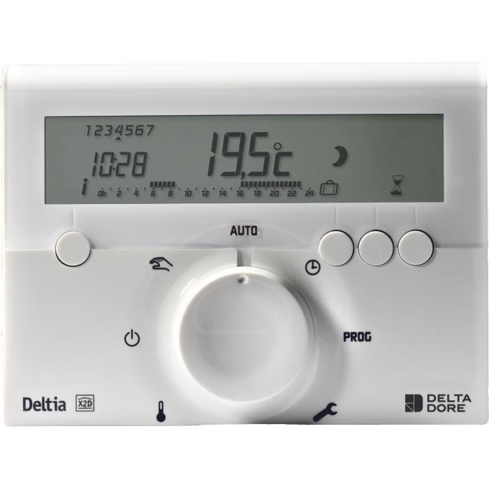 Programmateur sans fil et 1 récepteur - DELTA DORE - Deltia 8.03 - Pour chaudiere, pompe a chaleur ou radiateurs électriques
