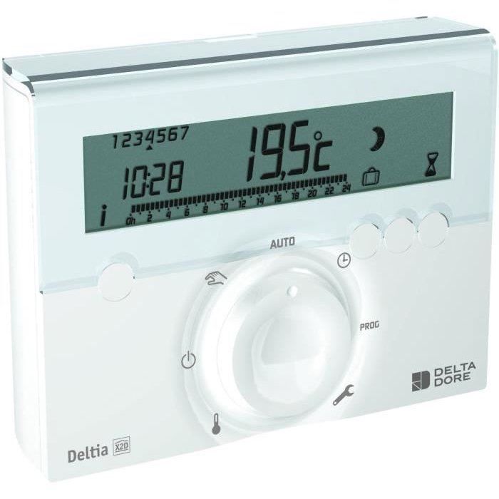 Programmateur sans fil et 1 récepteur - DELTA DORE - Deltia 8.03 - Pour chaudiere, pompe a chaleur ou radiateurs électriques