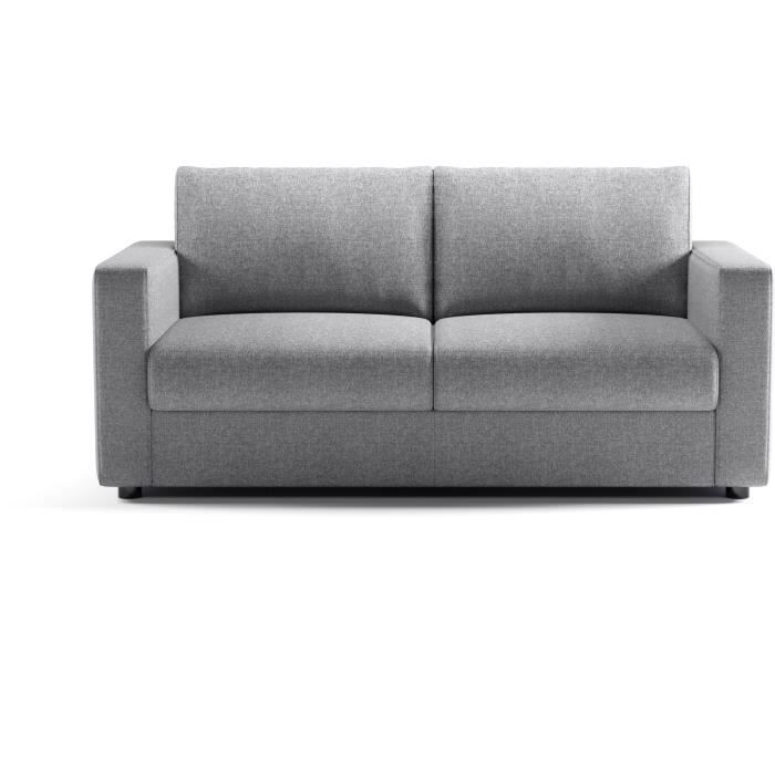 CanapÈ 3 places - Delta - Tissu Malmo 83 Gris Clair - Convertible semi-express - 190 x 92 x 90 cm