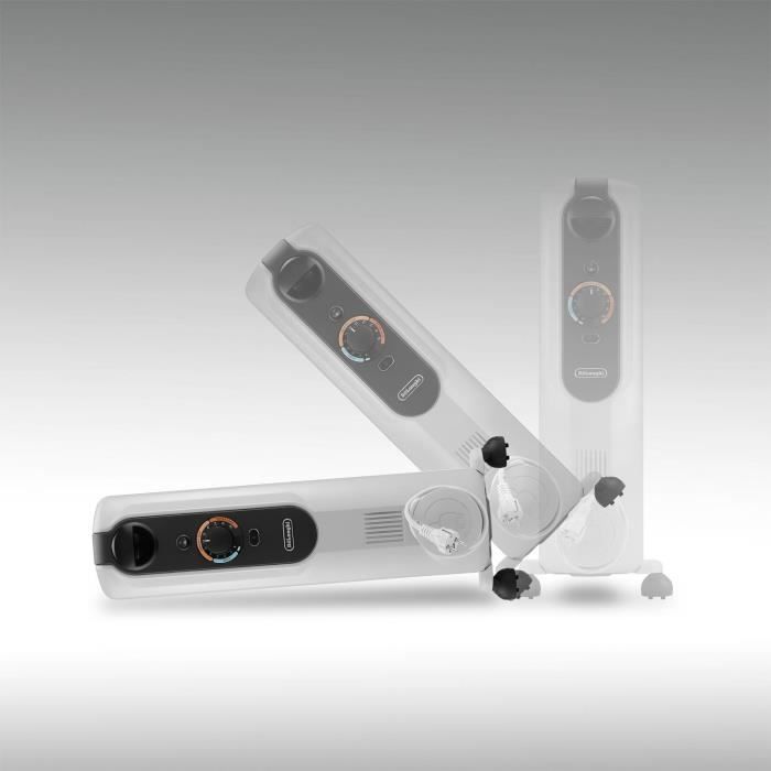 Radiateur bain d'huile - DELONGHI - 1500 W - Jusqu'a 45 m2 - Mobile - Fonction anti-gel - Gris