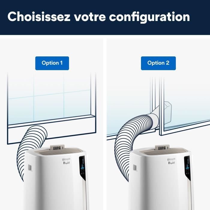 Climatiseur mobile - DELONGHI - PAC EL110 WIFI - 2900 W - 11 000 Btu/h - 3 vitesses - Ventilateur / déshumidificateur