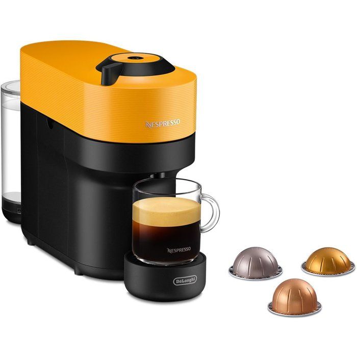 Machine a café capsules - Nespresso - De'Longhi - Vertuo pop - ENV90.Y - Jaune - 7 capsules Nespresso incluses