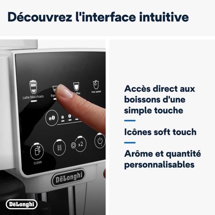 Machine expresso broyeur DELONGHI Magnifica Start ECAM220.61.W - Blanc inox - machine a cafÈ a grains