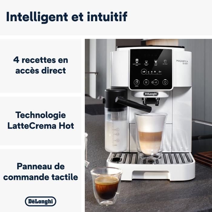 Machine expresso broyeur DELONGHI Magnifica Start ECAM220.61.W - Blanc inox - machine a cafÈ a grains