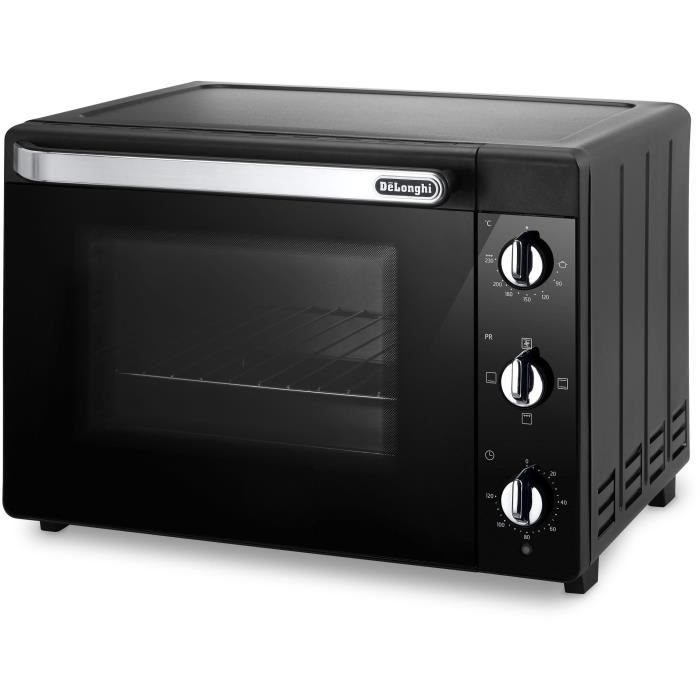 Mini-four - Chaleur tournante - DELONGHI - EO 40112.BK - Noir - Porte double vitrage - 40 L - 51,5 x 44 x 36 cm - 2000 W