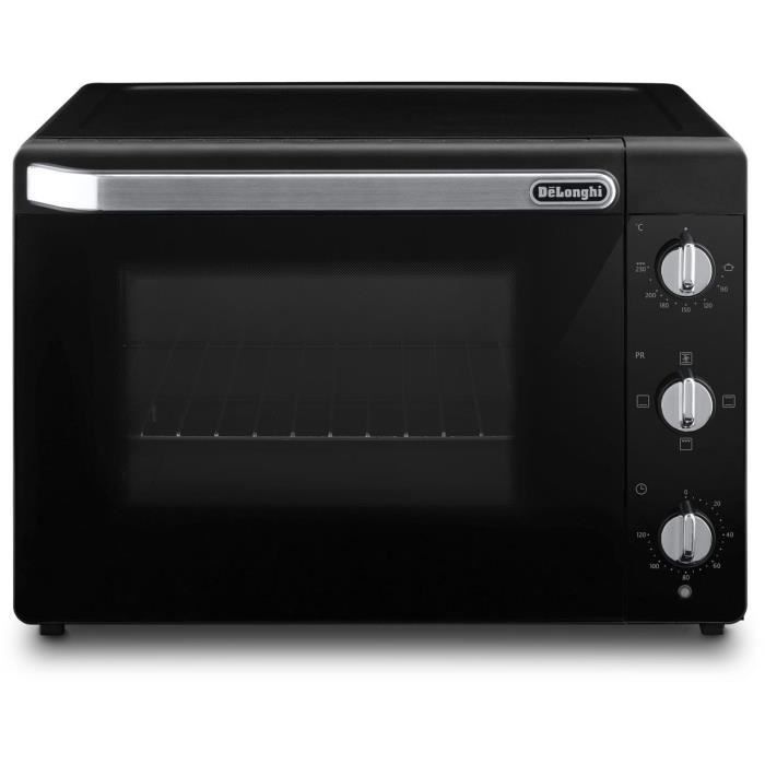 Mini-four - Chaleur tournante - DELONGHI - EO 40112.BK - Noir - Porte double vitrage - 40 L - 51,5 x 44 x 36 cm - 2000 W