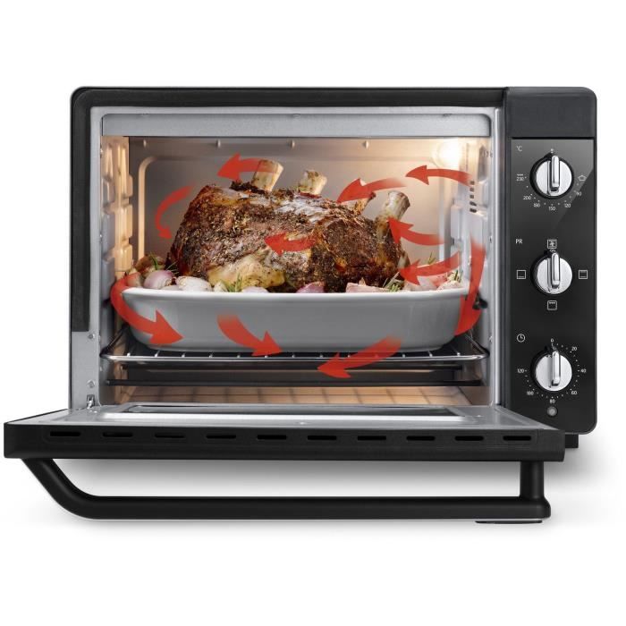 Mini-four - Chaleur tournante - DELONGHI - EO 40112.BK - Noir - Porte double vitrage - 40 L - 51,5 x 44 x 36 cm - 2000 W