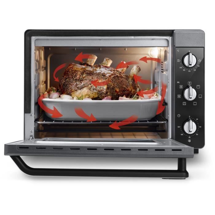 Mini-four - Chaleur tournante - Tournebroche - DELONGHI - EO40123.S - Noir - 40 L - 51,5 x 44 x 36 cm - 2000 W