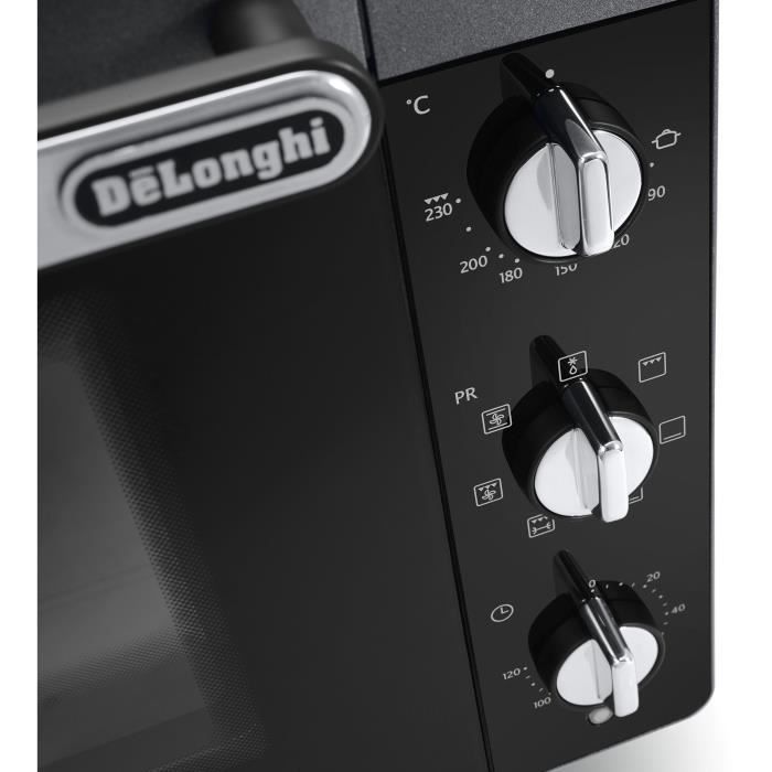 Mini-four - Chaleur tournante - Tournebroche - DELONGHI - EO40123.S - Noir - 40 L - 51,5 x 44 x 36 cm - 2000 W