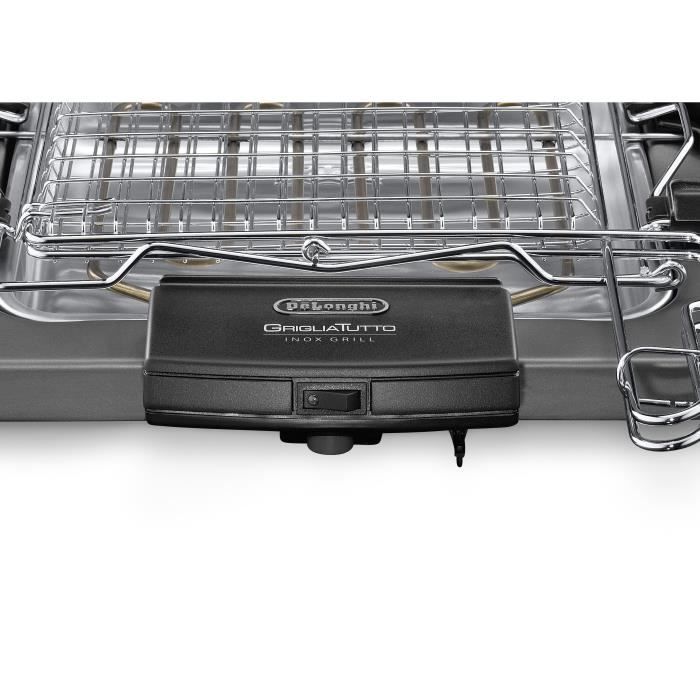 Barbecue Èlectrique DELONGHI BQ60.X - Double grille - 1 900 W - Plateau aluminium amovible