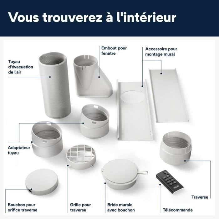 DELONGHI Climatiseur mobile - PAC EX100 SILENT - 2500W - 10000BTU/h - ClassA++ - EER3