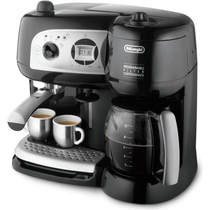 DELONGHI BCO 264.1 - CombinÈ expresso cafetiere - Noir - CafÈ moulu ou dosettes ESE - Pompe 15 bars - 1750W