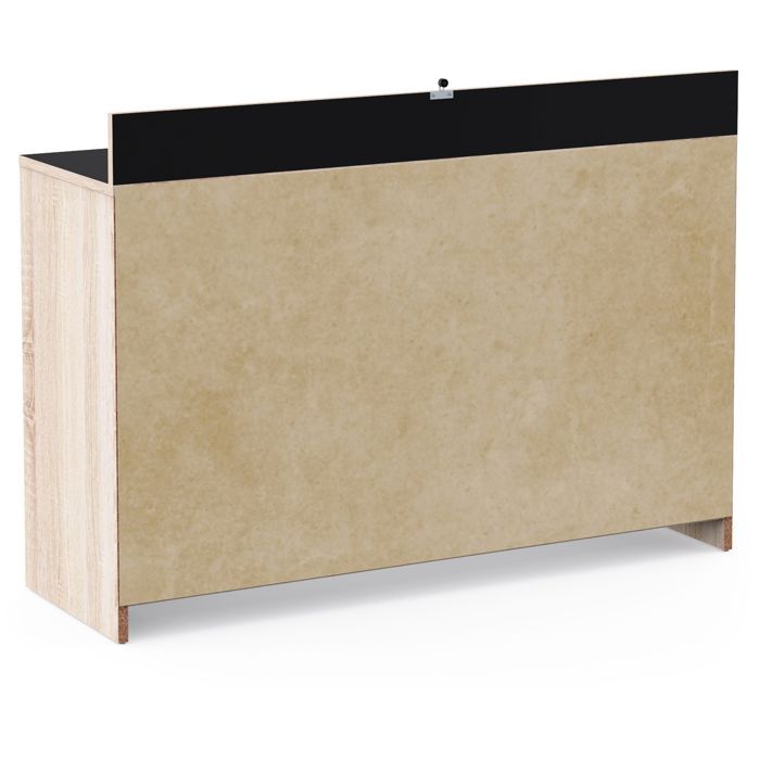 Buffet de cuisine - Décor chene brut et noir - Contemporain - 1 porte - MIKE - L 123 cm