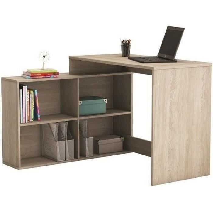 DEMEYERE Bureau d'angle contemporain dÈcor chene Shannon - L 112 cm - NAGANO