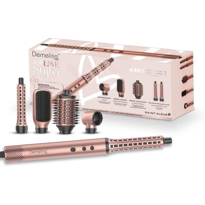 Brosse Soufflante Multistyler -SAINT ALGUE - Demeliss AIRFLOW STYLER - Seche & Coiffe, Lisse & Boucle - Coloris Exclusif