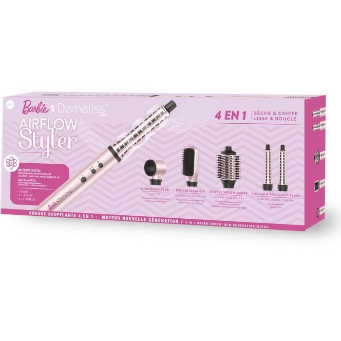 Brosse Soufflante Multistyler -SAINT ALGUE - Demeliss AIRFLOW STYLER - Seche & Coiffe, Lisse & Boucle - Collection Barbie