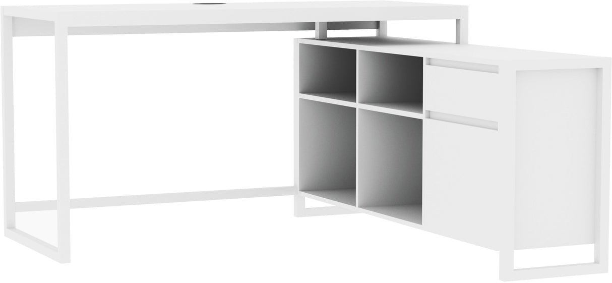Bureau d'angle - DENVER 37A - Blanc - 139 x 139 x 75 cm