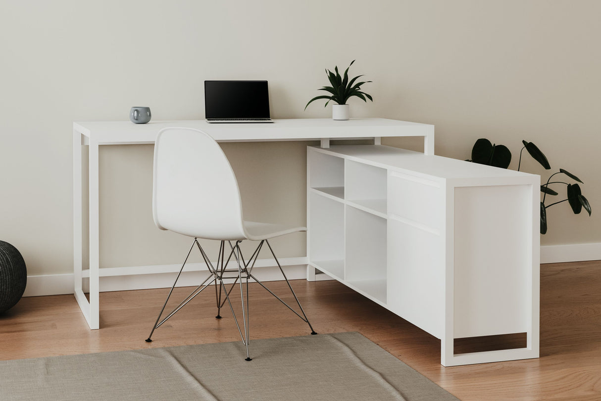 Bureau d'angle - DENVER 37A - Blanc - 139 x 139 x 75 cm