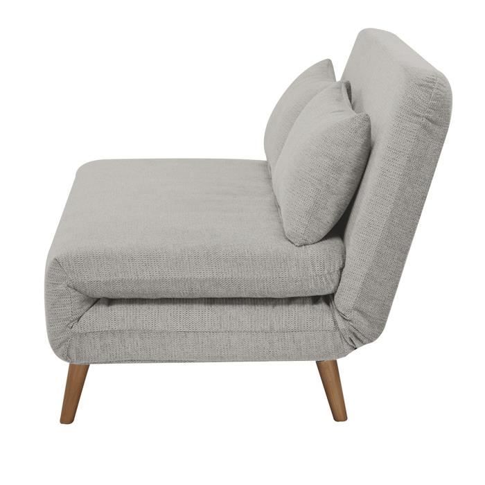 Banquette BZ - 2 places - Tissu Beige - 130 x 90 x 81 cm - DEPLO