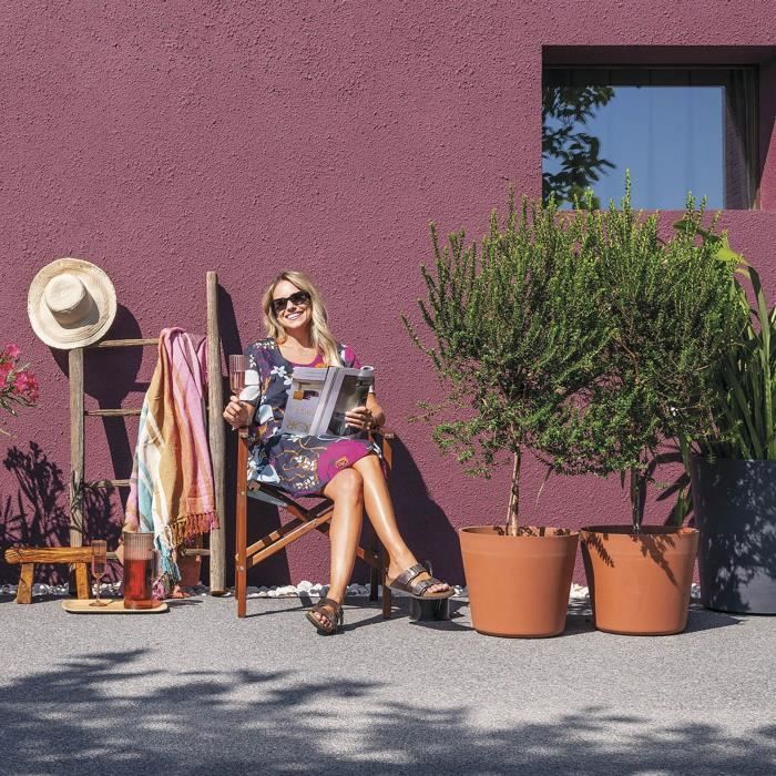 DEROMA Pot de fleurs Origin - 57,5 x 48 cm - 85 L - A roulettes - Terre cuite