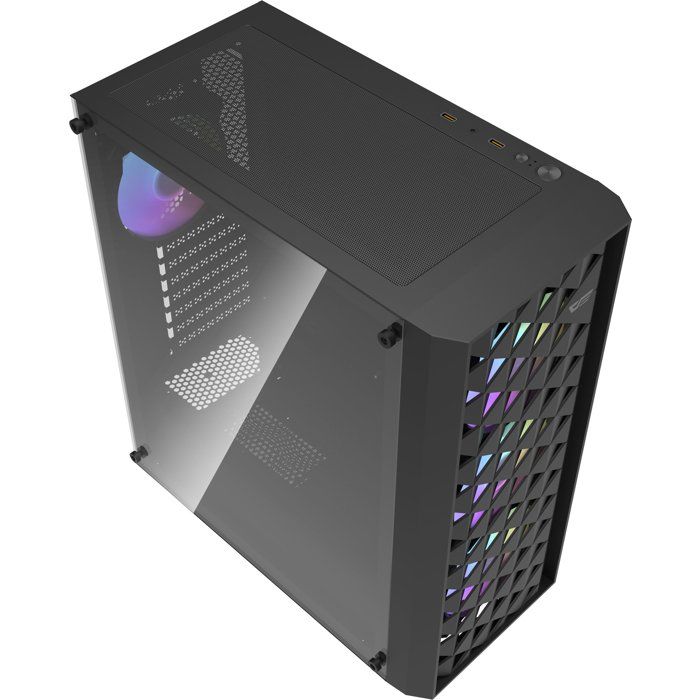 DARKFLASH - DF-DK351CL6-BK - DK351 - Boitier PC sans alimentation - Moyen tour - Format ATX - Noir