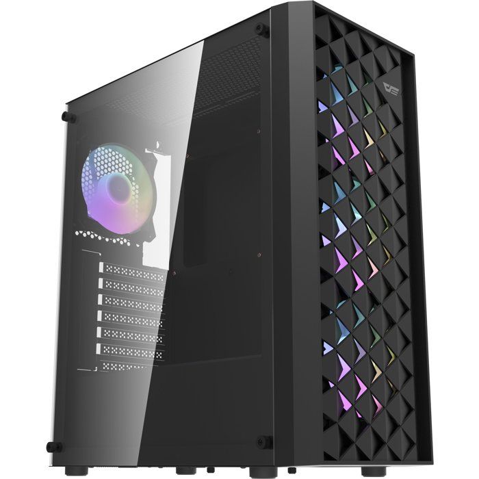 DARKFLASH - DF-DK351CL6-BK - DK351 - Boitier PC sans alimentation - Moyen tour - Format ATX - Noir