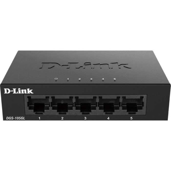 Switch 5 ports Gigabit - MÈtallique, connecteurs plastique - DLINK - DGS-105GLE
