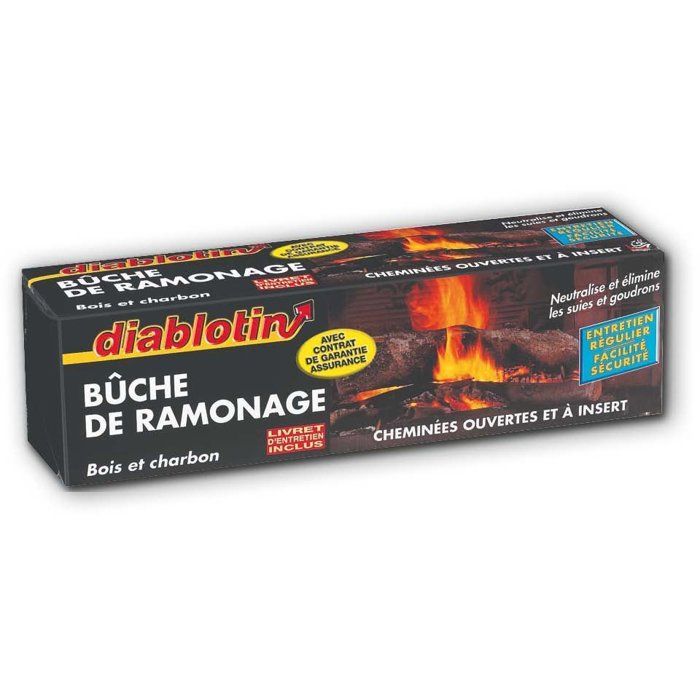 Bűche de ramonage - ACTO - DIABLOTIN - Bűche de Ramonage Diablotin - Élimine suies et goudrons - Livrée avec livret d'entretien
