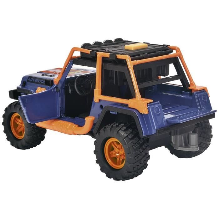 Commandant de Dinosaures - Dickie - 1 Jeep Wrangler avec remorque + 1 figurine articulée + 2 dinosaures