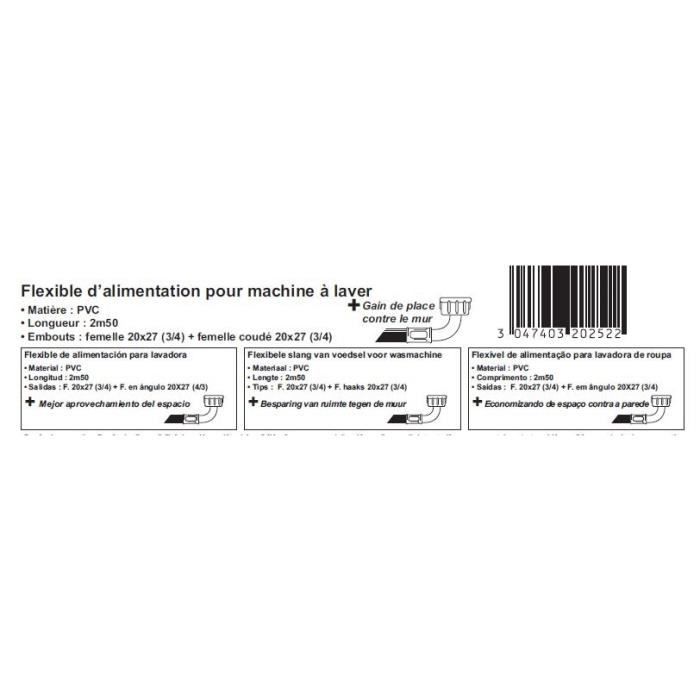 Robinet simple pour machine a laver - DIPRA - Male