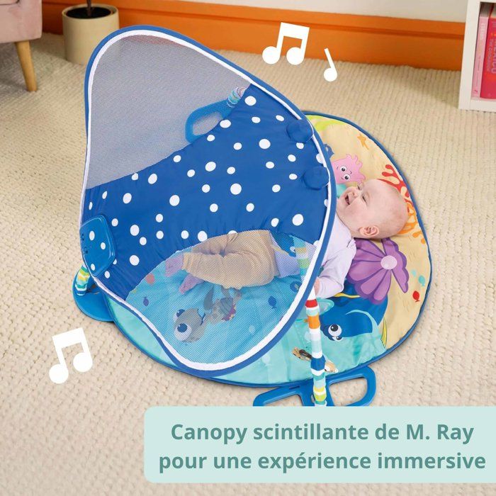 DISNEY BABY -NEMO-Tapis de sol éveil bébé évolutif cadeau bébé, guirlande lumineuse, miroir