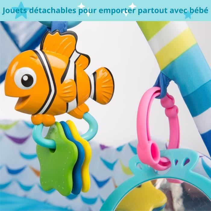 DISNEY BABY -NEMO-Tapis de sol éveil bébé évolutif Cadeau Noel bébé, guirlande lumineuse, miroir